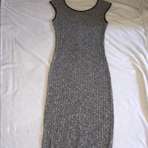 Black figure hugging long dress